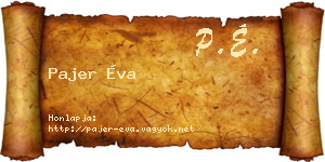 Pajer Éva névjegykártya