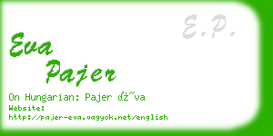 eva pajer business card